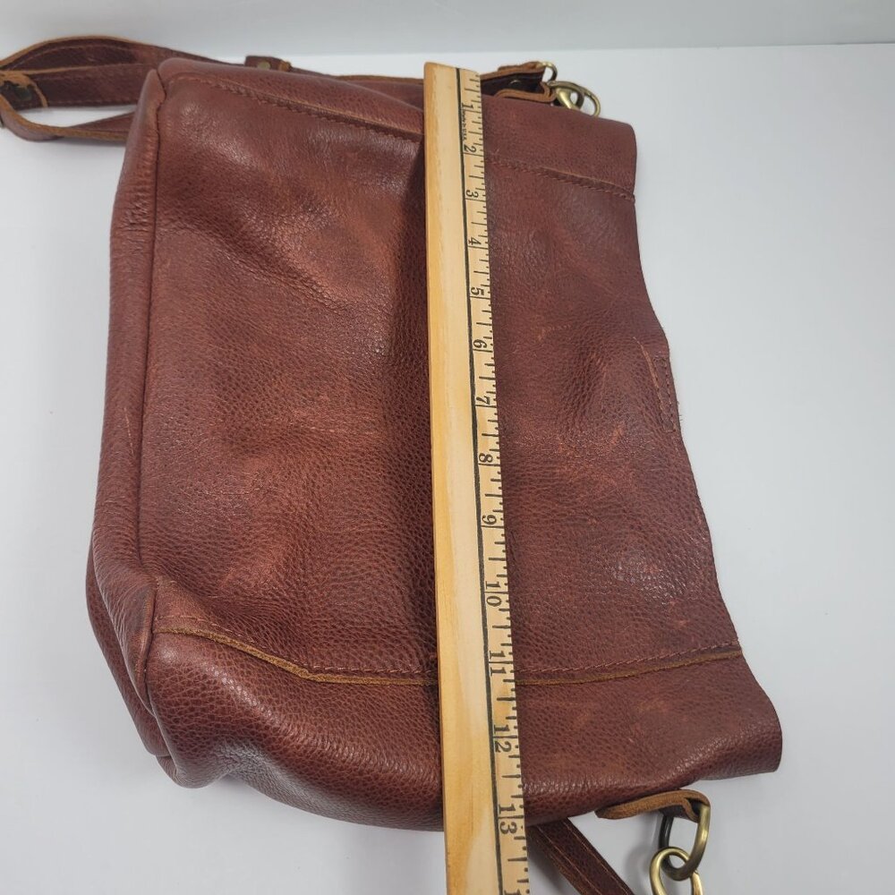 Portland Leather Co Women's Brown Leather Crossbody Bag - Picture 12 of 12